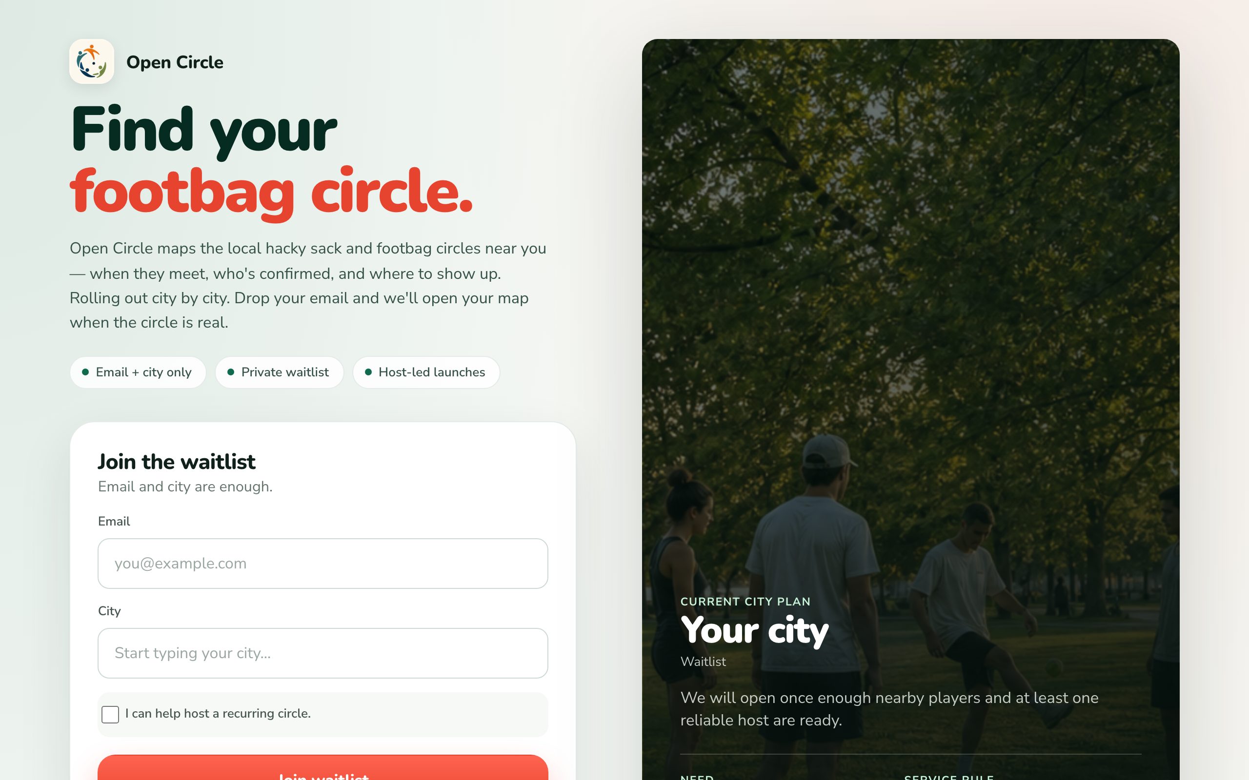 Open Circle website screenshot