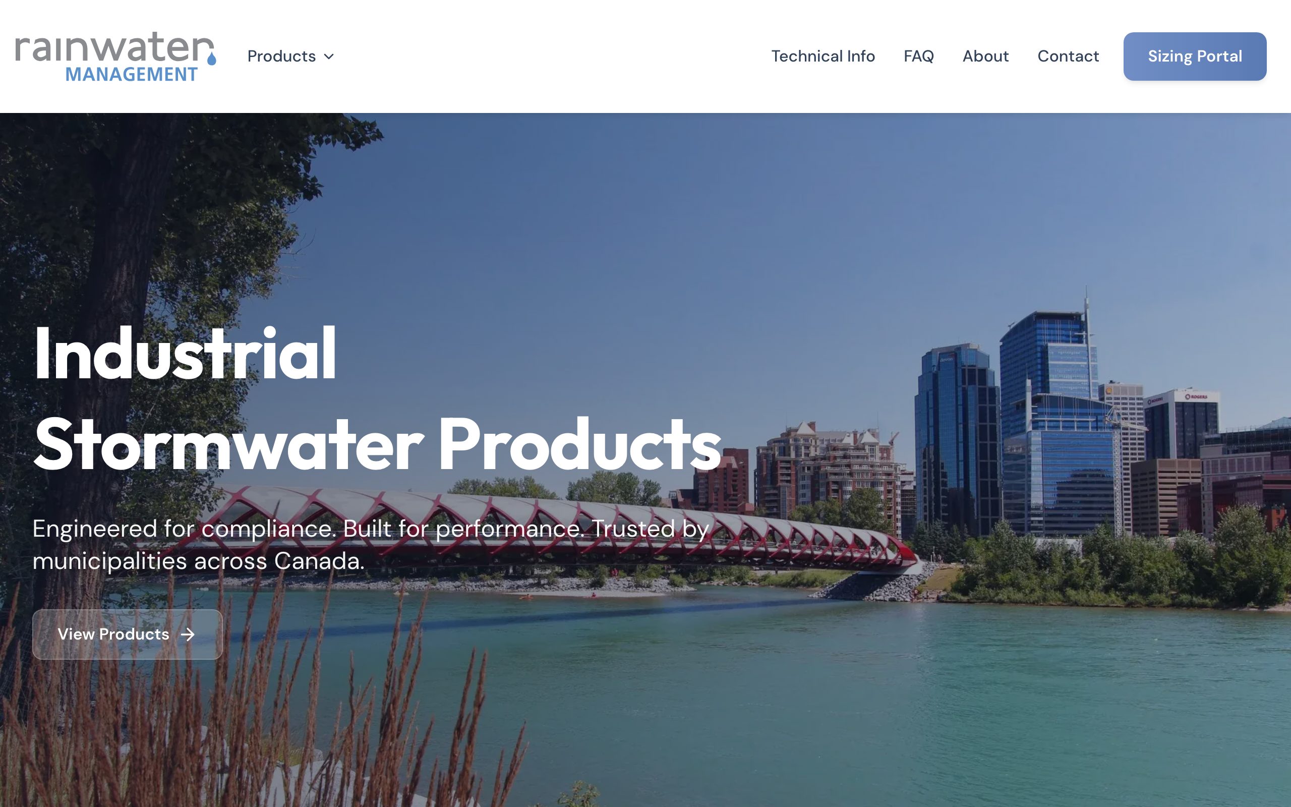 Rainwater Management website screenshot