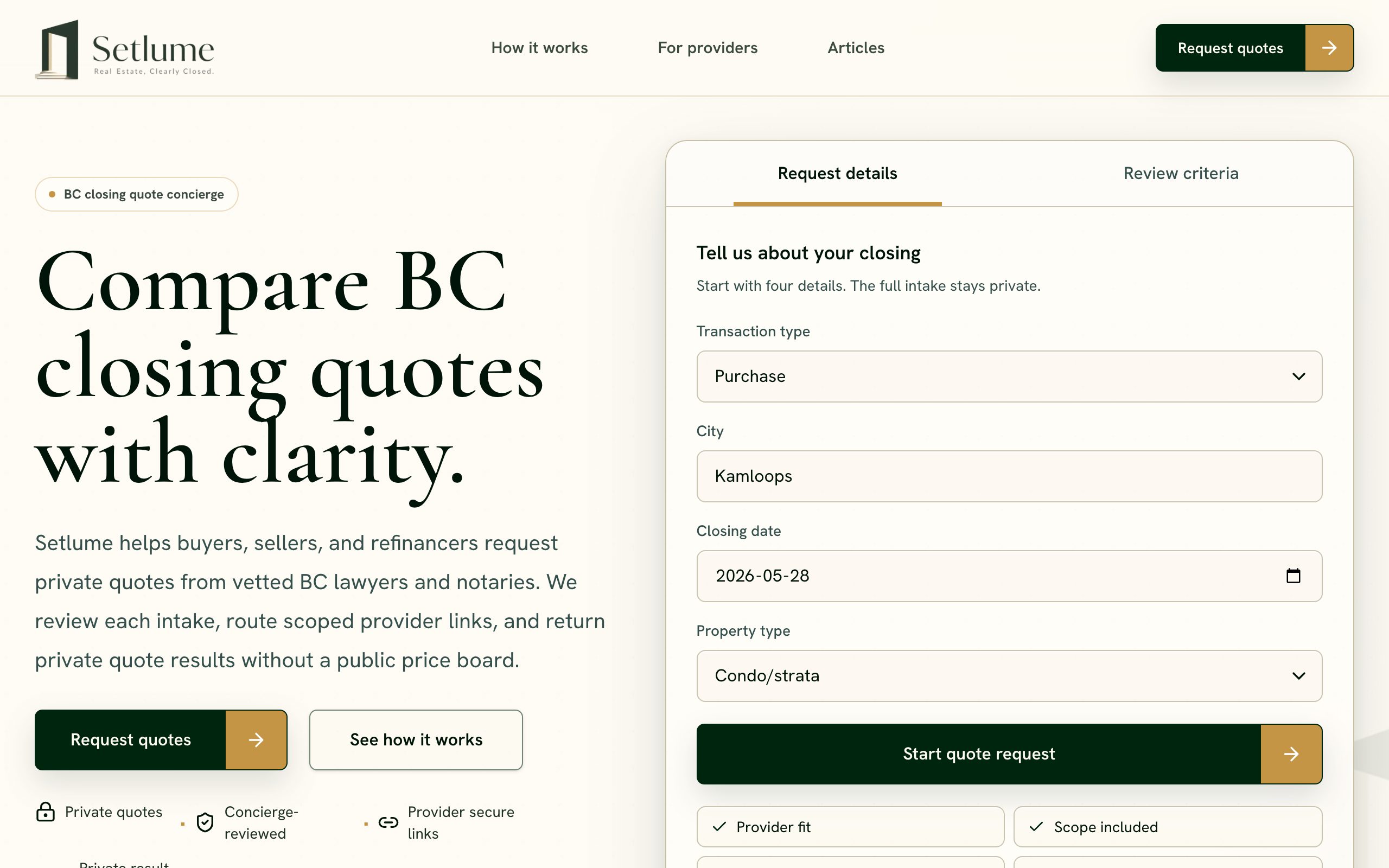 Setlume website screenshot